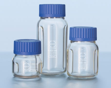 DURAN&#174; baffled wide mouth bottle GLS 80 capacity 1000&#160;mL, clear borosilicate glass 3.3 bottle