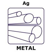 Silver rod, 25mm, diameter 12.7mm, as drawn, 99.95+%