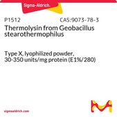 Thermolysin from Geobacillus stearothermophilus Type X, lyophilized powder, 30-350 units/mg protein (E1%/280)