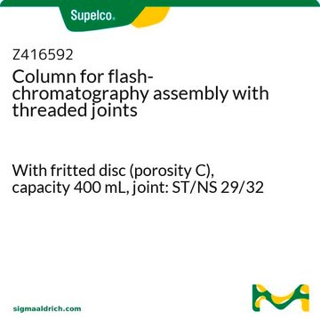 Column for flash-chromatography assembly with threaded joints With fritted disc (porosity C), capacity 400&#160;mL, joint: ST/NS 29/32