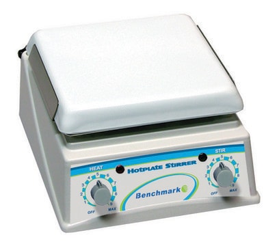 Benchmark Hotplate W × L 7.5 in. × 7.5 in., AC/DC input 230 V AC, UK plug