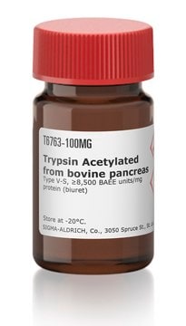 Trypsin Acetylated from bovine pancreas Type V-S, &#8805;8,500&#160;BAEE units/mg protein (biuret)