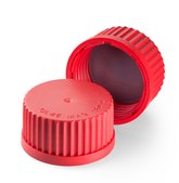 Caps for Duran® laboratory bottles GL 45 neck thread, red PBT (with PTFE seal)