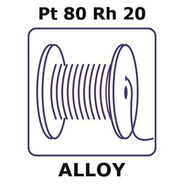 Platinum/Rhodium wire, Pt80%/Rh20%, 0.25&#160;mm diameter, length 0.5 m