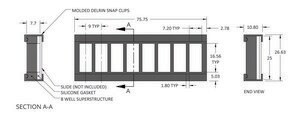 Grace Bio-Labs ProPlate&#174; microarray system, slide module W × L 7&#160;mm × 16&#160;mm, with Delrin&#174; snap clips, wells, 8