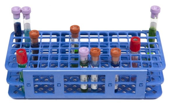 Fold and Snap test tube rack for tubes, 13&#160;mm, blue