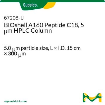 BIOshell A160 Peptide C18, 5 &#956;m HPLC Column 5.0&#160;&#956;m particle size, L × I.D. 15&#160;cm × 300&#160;&#956;m