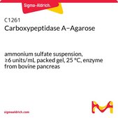 Carboxypeptidase A−Agarose ammonium sulfate suspension, ≥6 units/mL packed gel, 25 °C, enzyme from bovine pancreas