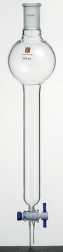 Synthware&#8482; chromatography column with reservoir and PTFE stopcock 1000 mL, top joint: ST/NS 24/40, I.D. × L 53.0&#160;mm × 305&#160;mm