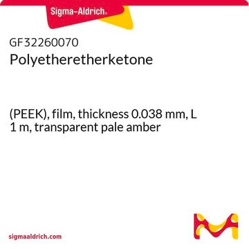 Polyetheretherketone (PEEK), film, thickness 0.038&#160;mm, L 1&#160;m, transparent pale amber