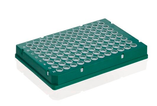 BRAND&#174; PCR Rigid Frame 96-well plate PC/PP, green, full-skirt, wells transparent, BIO-CERT&#174; PCR, 50EA