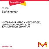 Elafin human >90% (by MS, HPLC and SDS-PAGE), recombinant, expressed in Saccharomyces cerevisiae