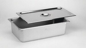 Stainless steel pan Type 304 heavy weight, L × W × H 12.75 in. × 6.9 in. × 2.5 in.