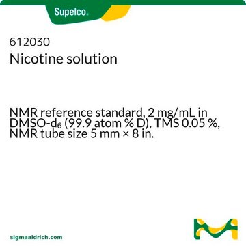 Nicotine solution suitable for NMR (reference standard), 2&#160;mg/mL in DMSO-d6 (99.9 atom % D), TMS 0.05&#160;%, NMR tube size 5&#160;mm × 8&#160;in.