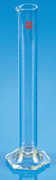 Aldrich&#174; Essentials graduated cylinder, class B, meets DIN ISO 4788 capacity 250 mL, subdivision, 2.0 mL, tol. 2.0 mL, Graduated "To Contain", plastic bumper, hex base