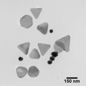 Silver nanoplates resonant wavelength, 1050 nm, 0.02 mg/mL (in water with 5 mM sodium borate buffer), PVP functionalized