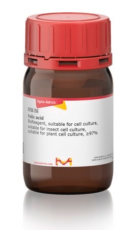 叶酸 BioReagent, suitable for cell culture, suitable for insect cell culture, suitable for plant cell culture, &#8805;97%