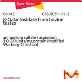 β-Galactosidase from bovine testes ammonium sulfate suspension, 1.0-3.0 units/mg protein (modified Warburg-Christian)
