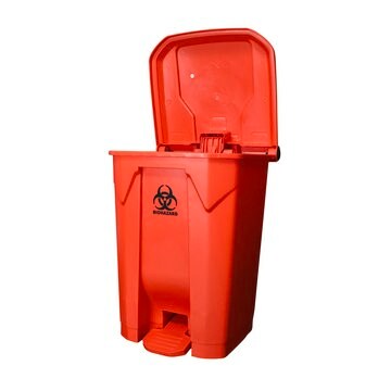 MTC™ Bio BowTie™ Floor standing Biohazard Bin With Lid capacity 30 L (50 gal), W × L × H 6 in. (41 cm) × 16 in. (41 cm) × 24 in. (60 cm), pack of 1 ea