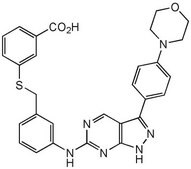 MyoVin-1 A pyrazolopyrimidine compound that blocks ADP release from the actomyosin complex and acts as a potent, reversible and uncompetitive inhibitor of actin-stimulated ATPase activity of myosin V.