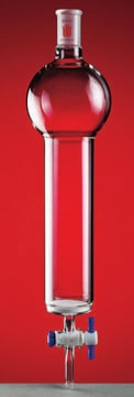 Synthware&#8482; chromatography column with reservoir, coarse fritted disc and PTFE stopcock 100 mL, top joint: ST/NS 24/40, I.D. × L 13.4&#160;mm × 203&#160;mm, coarse fritted disc and PTFE stopcock