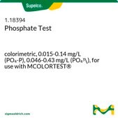 Phosphate Test colorimetric, 0.015-0.14 mg/L (PO4-P), 0.046-0.43 mg/L (PO43-), for use with MCOLORTEST®