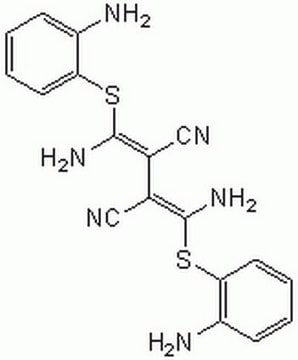 U0126 U0126, CAS 109511-58-2, is a potent and specific inhibitor of MEK1 (IC&#8325;&#8320; = 72 nM) and MEK2 (IC&#8325;&#8320; = 58 nM). The inhibition is noncompetitive with respect to both ATP and ERK.