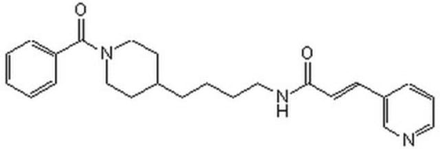 Nicotinamide Phosphoribosyltransferase Inhibitor, FK866 The Nicotinamide Phosphoribosyltransferase Inhibitor, FK866, also referenced under CAS 658084-64-1, controls the biological activity of Nicotinamide Phosphoribosyltransferase. This small molecule/inhibitor is primarily used for Neuroscience applications.