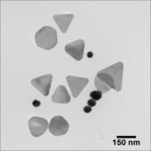 Silver nanoplates resonant wavelength, 1050 nm, ~1 mg/mL (in water with 5 mM sodium borate buffer), PVP functionalized