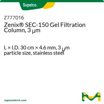 Zenix&#174; SEC-150凝胶过滤柱，3 &#956;m L × I.D. 30&#160;cm × 4.6&#160;mm, 3&#160;&#956;m particle size, stainless steel