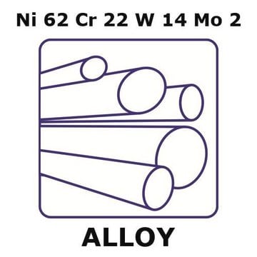 Haynes&#174; 230 alloy, Ni62Cr22W14Mo2 rod, 100mm x 12.7mm diameter, annealed