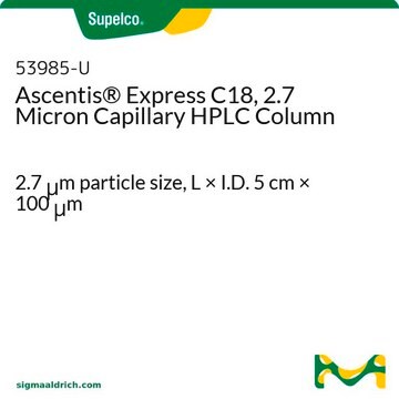 Ascentis&#174; Express C18, 2.7 Micron Capillary HPLC Column 2.7&#160;&#956;m particle size, L × I.D. 5&#160;cm × 100&#160;&#956;m