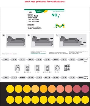 Nitrite Test colorimetric, 0.1-2.0&#160;mg/L (NO2-), 0.03-0.6&#160;mg/L (NO2-N), for use with MCOLORTEST&#174;