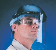 MSA Defender + faceshield clear polycarbonate visor