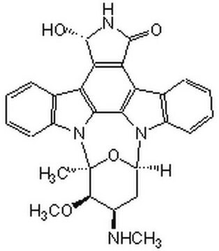 UCN-01 A cell-permeable Staurosporine derived anticancer agent that reversibly and ATP-competitively inhibits several protein kinases.