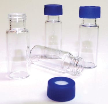 经过认证的螺纹口样品瓶套装&#65292;12×32mm&#65292;9mm 螺纹&#65292;未组装 volume 2&#160;mL, clear glass vial, PTFE/silicone septum (bonded to cap)