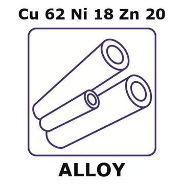 Nickel silver alloy, Cu62Ni18Zn20 480mm tube, 1.1mm outside diameter, 0.21mm wall thickness, 0.68mm inside diameter, as drawn