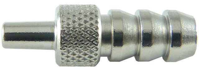 1-way tubing connector ML to hose end for 1/4 in. to 5/16 in. I.D. tubing (plated brass)