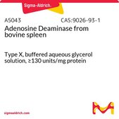 Adenosine Deaminase from bovine spleen Type X, buffered aqueous glycerol solution, ≥130 units/mg protein