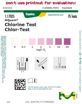 氯测试 colorimetric, 0-20&#160;mg/L (Cl2), MQuant&#174;