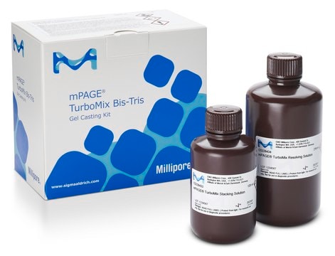 mPAGE&#174;TurboMix Bis-Tris Gel Casting Kit Premixed solutions for casting bis-tris polyacrylamide gels; TMKIT-10 includes 36 mL resolving solution and 20 mL stacking solution; TMKIT-60 includes 216 mL resolving solution and 120 mL stacking solution
