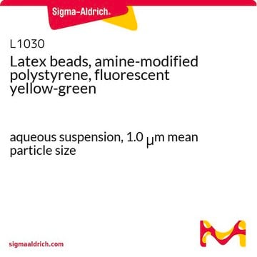 乳胶珠，胺改性聚苯乙烯，荧光黄绿色 aqueous suspension, 1.0&#160;&#956;m mean particle size