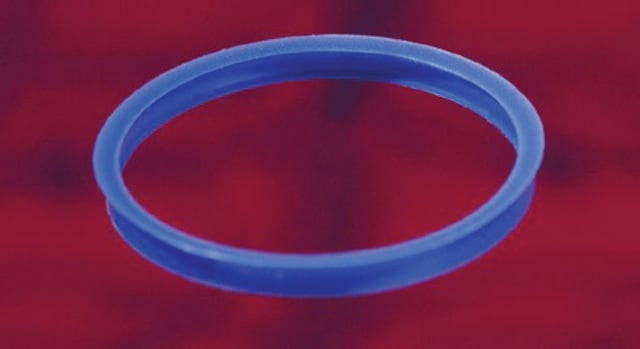 Pouring rings for Duran&#174; laboratory bottles GL 45 neck thread, blue polypropylene