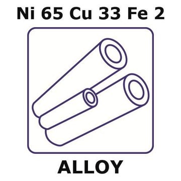 Monel&#174; alloy 400, Ni65Cu33Fe2 500mm tube, 0.8mm outside diameter, 0.1mm wall thickness, 0.6mm inside diameter, as drawn