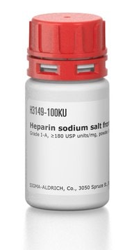 肝素 钠盐 来源于猪肠粘膜 Grade I-A, &#8805;180&#160;USP units/mg, powder, BioReagent, suitable for cell culture