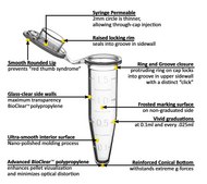 MTC™ Bio SureSeal S™ Microcentrifuge Tube capacity 1.5 mL, sterile, clear, pack of 500 ea