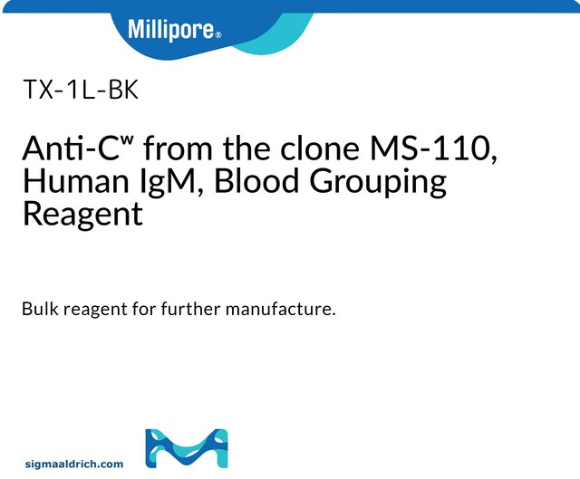 Blood typing Bulk Reagent - RHCE (Rh) Specificities Anti-Cw from the clone MS-110, Human IgM, Blood Grouping Reagent
