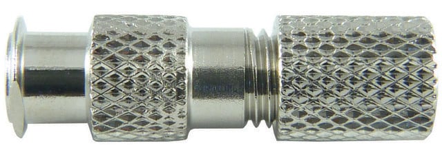 1-way tubing connector FLL to Tuohy Borst (1-5 French) (plated brass)