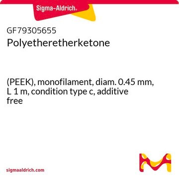 Polyetheretherketone (PEEK), monofilament, diam. 0.45&#160;mm, L 1&#160;m, condition type c, additive free