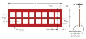 Grace Bio-Labs Press-To-Seal silicone isolator, No PSA wells, 16 (Square, 7mm x 7mm x 0.8mm depth)